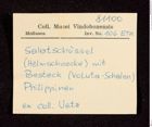 Etikett zu Salatschüssel mit Besteck  (NHMW-ZOO-MO-0081100-ETH-106)